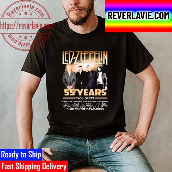 The Led-Zeppelin 55 Years 1968 2023 Signatures Thank You For The Memories Unisex T-Shirt