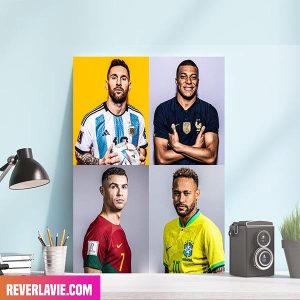 Time For The Stars To Shine FIFA World Cup Neymar x Messi x Mbappe x Ronaldo Poster