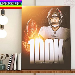 Tom Brady 100K Career Passing Yards Home Decor Poster Canvas
