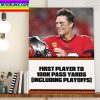 Tom Brady First NFL QB 100K Career Passing Yards Home Decor Poster Canvas