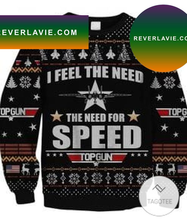 Top Gun I Feel The Need For Speed Ugly Christmas Sweater