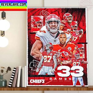 Travis Kelce Best TE Kansas City Chiefs NFL Home Decor Poster Canvas