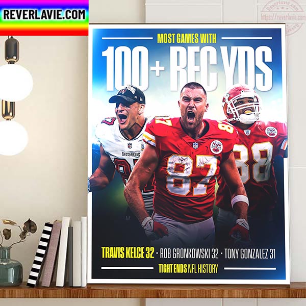 Travis Kelce Tight Ends NFL History Home Decor Poster Canvas Travis Kelce Tight Ends NFL History Home Decor Poster Canvas