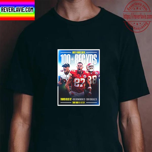Travis Kelce Tight Ends NFL History Unisex T-Shirt Travis Kelce Tight Ends NFL History Unisex T-Shirt