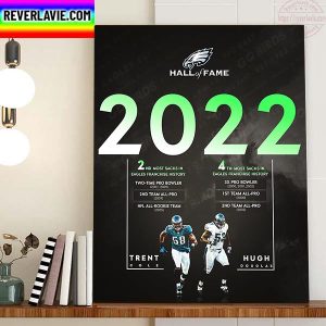 Trent Cole And Hugh Douglas Philadelphia Eagles 2022 Hall Of Fame Home Decor Poster Canvas