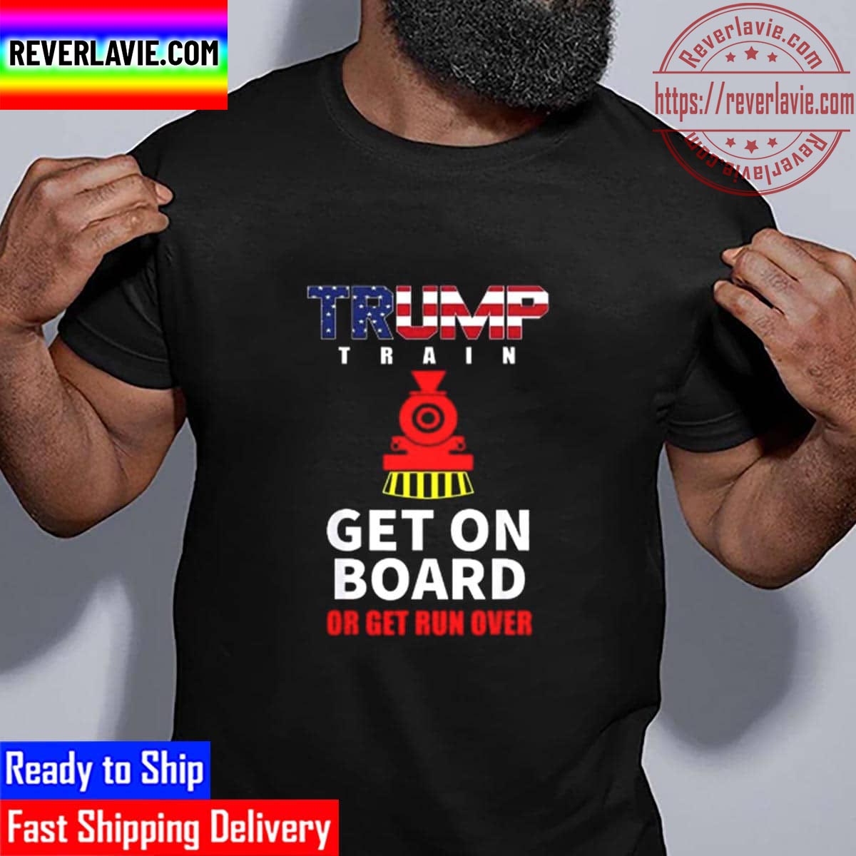 Trump Train 2024 Get On Board Or Get Run Over American Flag Unisex T-Shirt Trump Train 2024 Get On Board Or Get Run Over American Flag Unisex T-Shirt