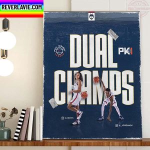 UConn Huskies Dual Champions Basketball Home Decor Poster Canvas