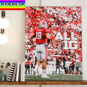 Wisconsin Football Nick Herbig All Big First Team Home Decor Poster Canvas