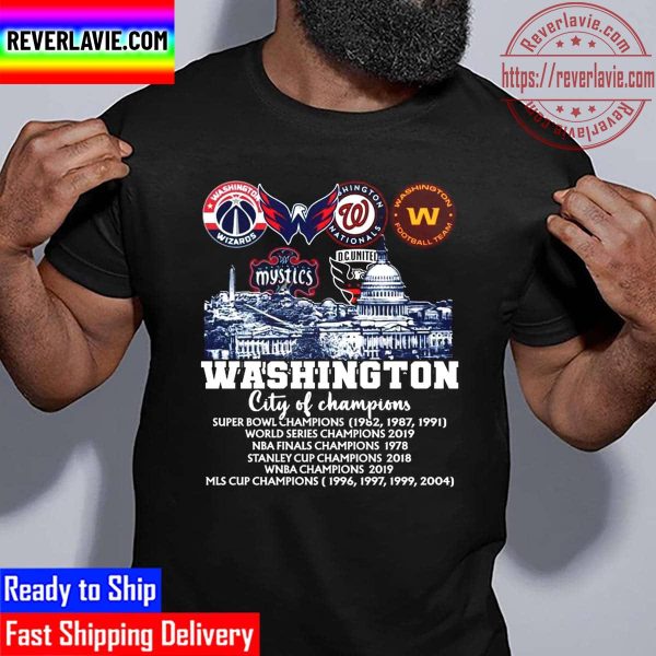 Wizards Capitals Nationals Commanders Mystics DC United Washington City Of Champions Unisex T-Shirt