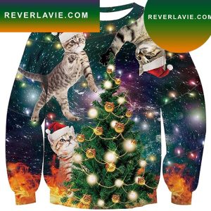 You Can Score Some Hideous  Pizza Cat Ugly Christmas Sweater