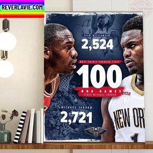 Zion Williamson 2524 Points Through First 100 NBA GamesHome Decor Poster Canvas