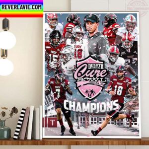 2022 Duluth Trading Cure Bowl Orlando Champions Are Troy Trojans Football Champions Home Decor Poster Canvas
