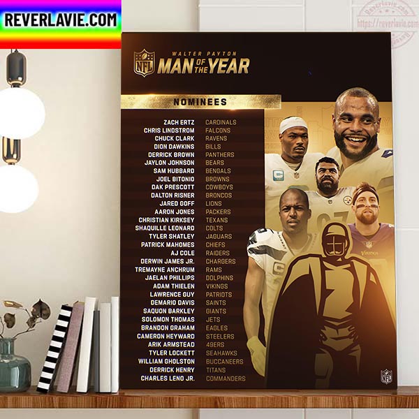 2022 NFL Walter Payton Man Of The Year Nominees Home Decor Poster Canvas 2022 NFL Walter Payton Man Of The Year Nominees Home Decor Poster Canvas