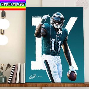 A J Brown Reaches 1K Receiving Yards Philadelphia Eagles NFL Home Decor Poster Canvas