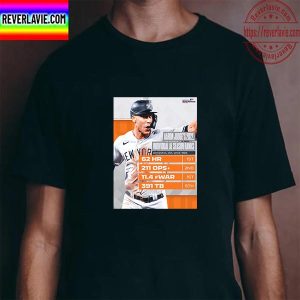 Aaron Judge 2022 Individual AL Season Ranks With New York Yankees MLB Unisex T-Shirt
