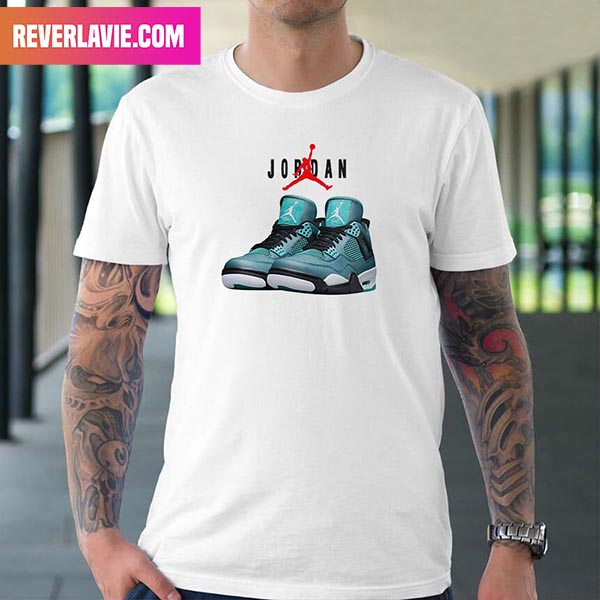 Air Jordan 4 GS Teal Style T-Shirt Air Jordan 4 GS Teal Style T-Shirt