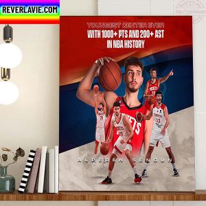 Alperen Sengun The Youngest Centers To Reach 1000 Points And 200 Assists In NBA History Home Decor Poster Canvas