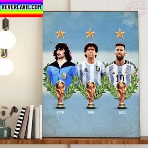 Argentina Are Champions World Cup 1978 1986 2022 Home Decor Poster Canvas