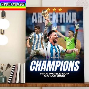 Argentina Champions FIFA World Cup Qatar 2022 Home Decor Poster Canvas