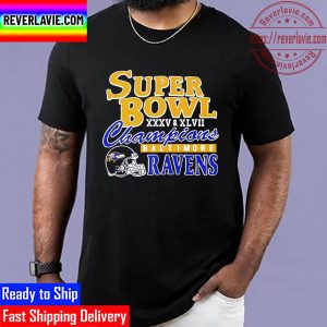 Baltimore Ravens Super Bowl XXXV and XLVII Champions Unisex T-Shirt