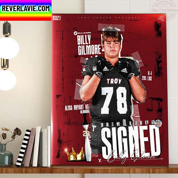 Billy Gilmore Signed Troy Trojans Football Home Decor Poster Canvas Billy Gilmore Signed Troy Trojans Football Home Decor Poster Canvas