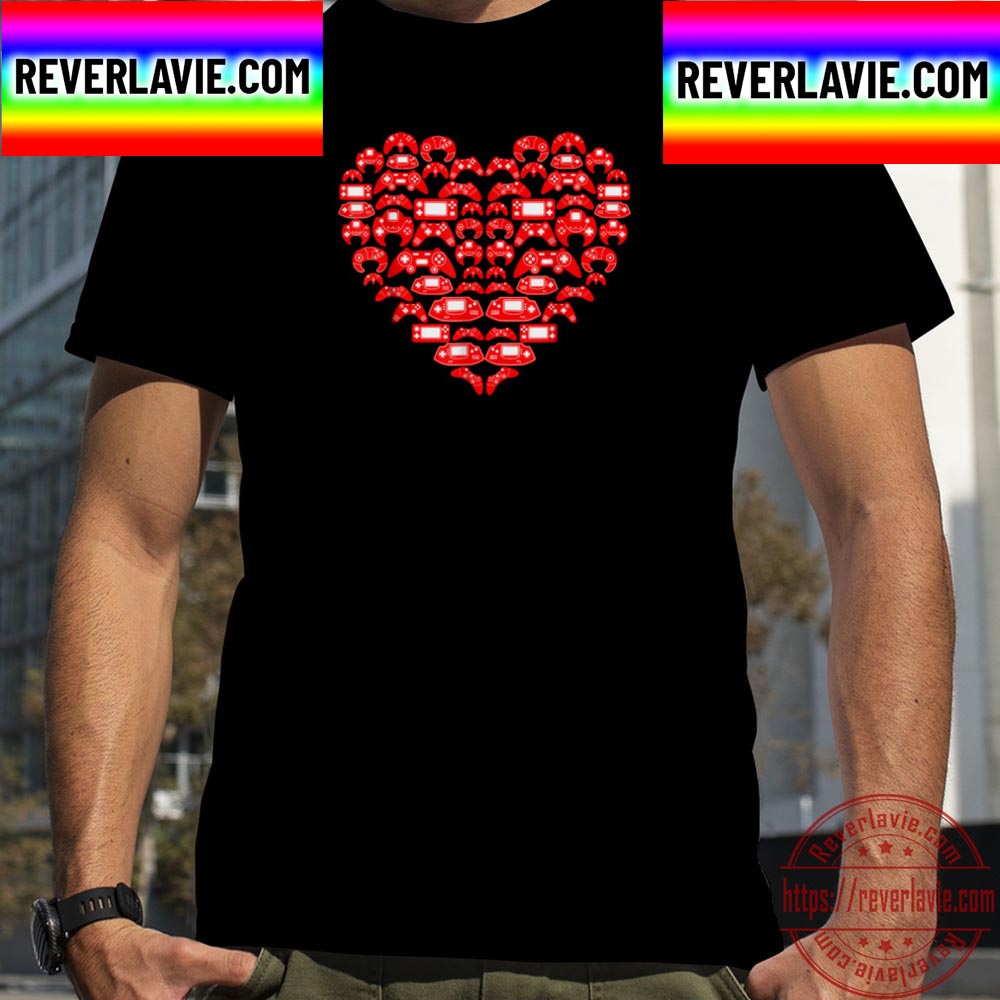 Boys Gamer Gift Game Heart Valentines Day Unisex T-Shirt Boys Gamer Gift Game Heart Valentines Day Unisex T-Shirt