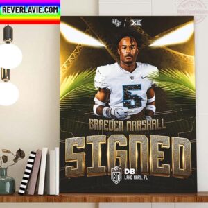 Braeden Marshall Signed UCF Knights Football Home Decor Poster Canvas