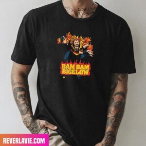Charcoal Bam Bam Bigelow Illustrated WWE Fashion T-Shirt