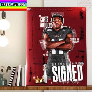 Chris Rodgers Signed Troy Trojans Football Home Decor Poster Canvas