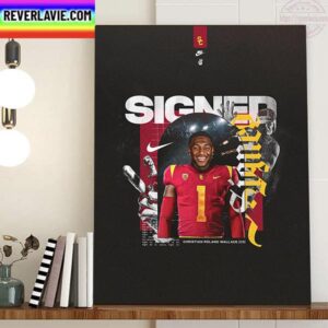 Christian Roland Wallace Signed USC Trojans Football Home Decor Poster Canvas
