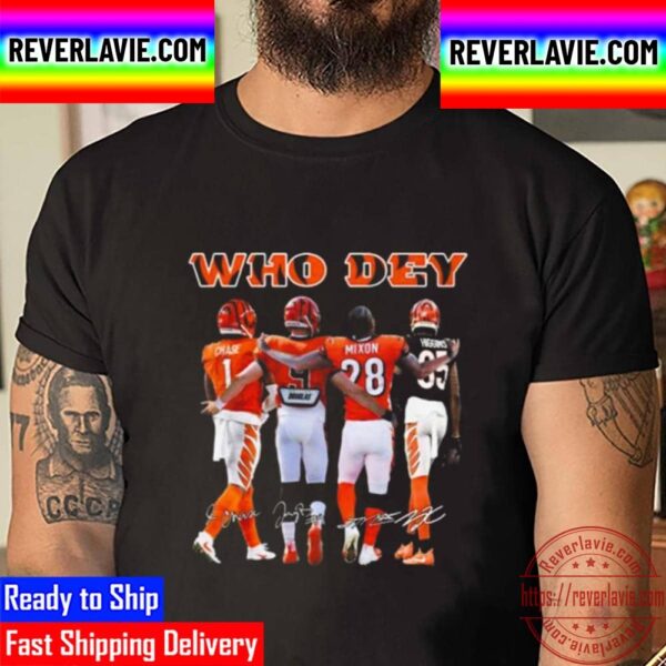 Cincinnati Bengals Who Dey Chase Mixon Signatures 2023 Unisex T-Shirt
