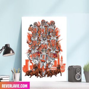 Cleveland Browns Baker Walking The Dawgs With Player Home Decor Canvas-Poster