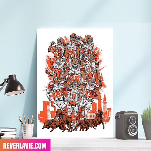 Cleveland Browns Baker Walking The Dawgs With Player Home Decor Canvas-Poster Cleveland Browns Baker Walking The Dawgs With Player Home Decor Canvas-Poster