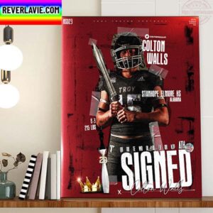 Colton Walls Signed Troy Trojans Football Home Decor Poster Canvas