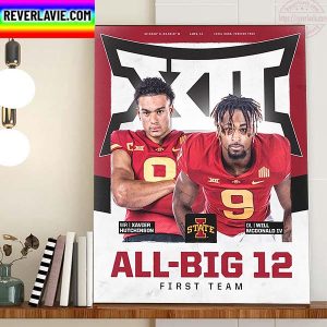 Cyclone Football Xavier Hutchinson And Will McDonald IV All Big 12 First Team Home Decor Poster Canvas