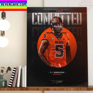 DJ Uiagalelei Committed Oregon State Football Home Decor Poster Canvas