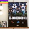 Dallas Cowboys Are The 3rd Team In NFL History To Score 33+ Points In 4th Quarter Home Decor Poster Canvas