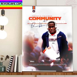 Derick Hall Freddie Solomon Community Spirit Award With Auburn Football Home Decor Poster Canvas