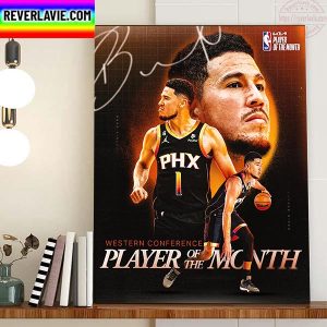 Devin Booker Wins Western Conference Player Of The Month With Phoenix Suns NBA Home Decor Poster Canvas