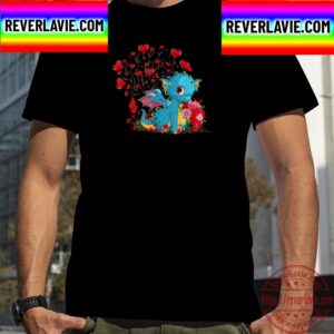 Dragon Valentines Day With Tree Hearts Valentines Day Dragon Unisex T-Shirt