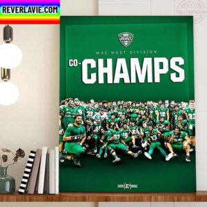 Eastern Michigan Football MAC West Division Champs Home Decor Poster Canvas