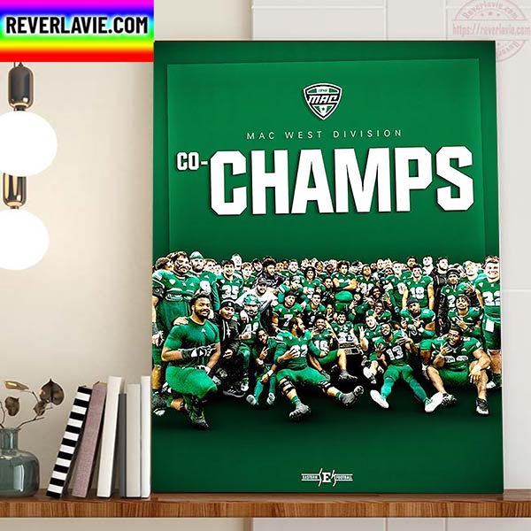 Eastern Michigan Football MAC West Division Champs Home Decor Poster Canvas Eastern Michigan Football MAC West Division Champs Home Decor Poster Canvas