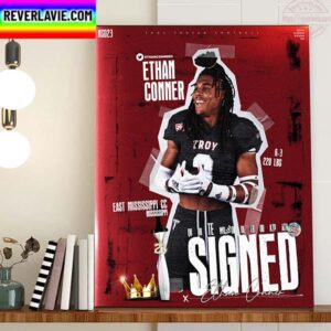Ethan Conner Signed Troy Trojans Football Home Decor Poster Canvas