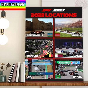 F1 Sprint 2023 Locations Home Decor Poster Canvas