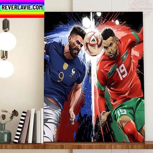 FIFA World Cup Qatar 2022 Semifinal France Vs Morocco Home Decor Poster Canvas