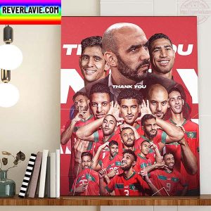 FIFA World Cup Qatar 2022 Thank You Morocco Home Decor Poster Canvas