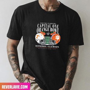 Fanatics Branded Black Clemson Tigers vs Tennessee Volunteers 2022 Orange Bowl Matchup Old School Style T-Shirt