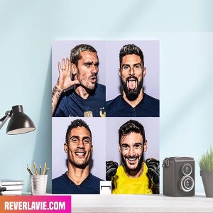 France Have Won Nine FIFA World Cup 2022 Games Antoine Griezmann x Oliver Giroud x Raphael Varane x Hugo Lloris Home Decor Canvas-Poster