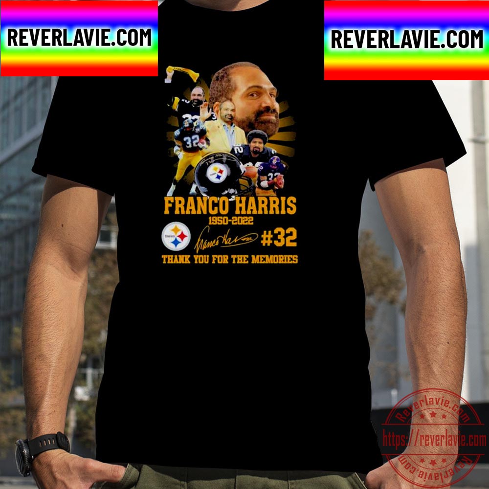 Franco Harris #32 Steelers 1950 2022 Thank You For The Memories Signature Unisex T-Shirt Franco Harris #32 Steelers 1950 2022 Thank You For The Memories Signature Unisex T-Shirt