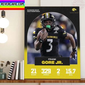 Frank Gore Jr Running Back Southern Miss Football Home Decor Poster Canvas